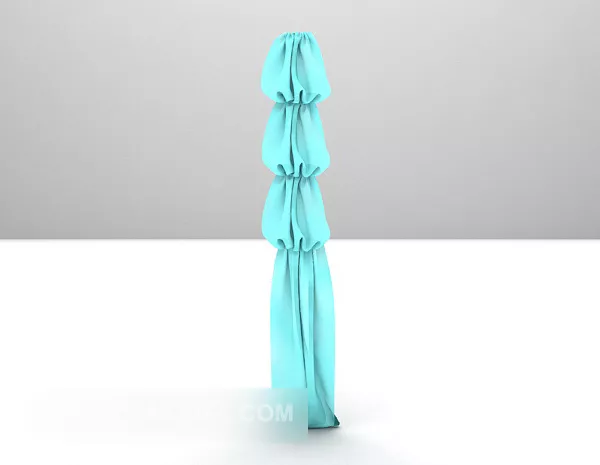 White Curtain Transparent Effect 3d model