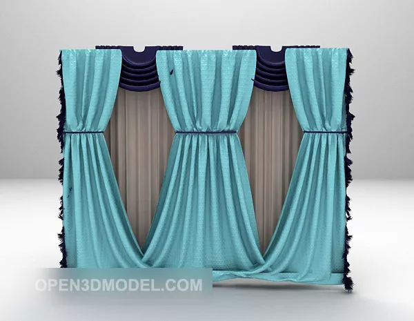 Big Curtain For Meeting Room 3d model