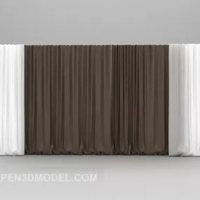 Brown White Curtain 3d model