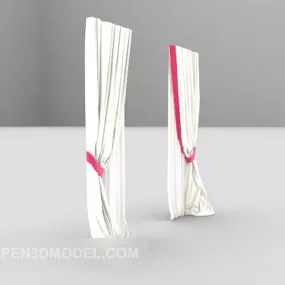 Floor Curtain White Color 3d model