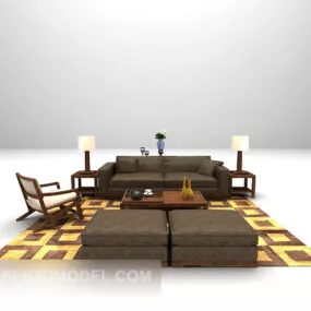 Chinese Style Combination Sofa Furniture 3d model