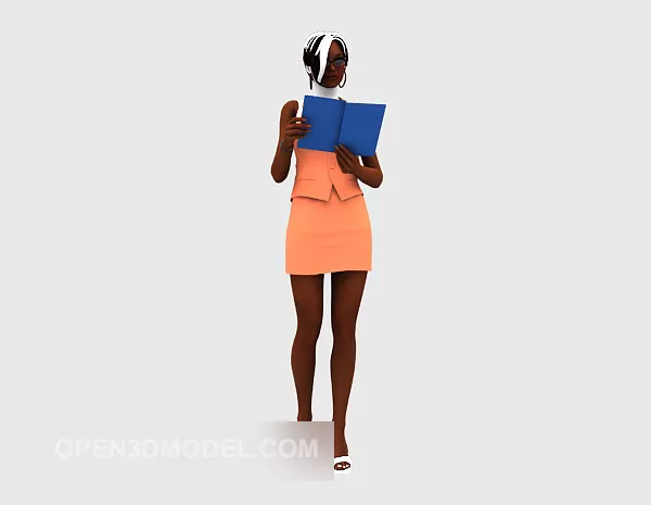 Horizontal Books Stack 3d model