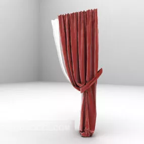 Red Curtain Furniture 3d model