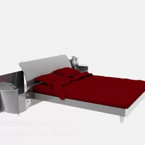 Double Bed With Furniture 3d model