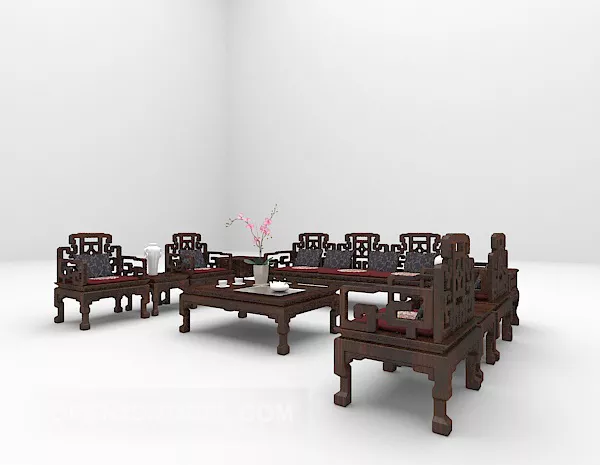 Chinese Combination Traditional Sofa Table 3d model Chinese Combination Traditional Sofa Table 3d model