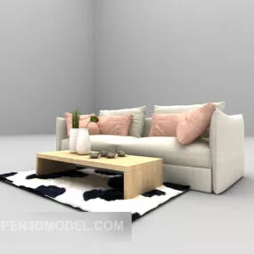 Modern Double Sofa Furniture 3d model