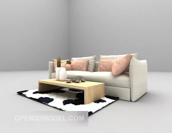 Modern Double Sofa Furniture 3d model Modern Double Sofa Furniture 3d model