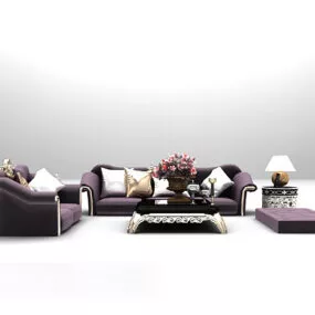 European Combination Upholstery Sofa Set 3d model