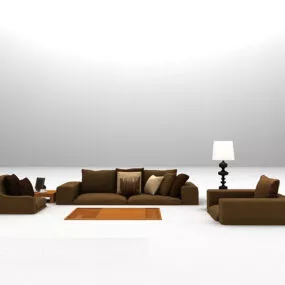 Brown Combination Sofa Furniture 3d model