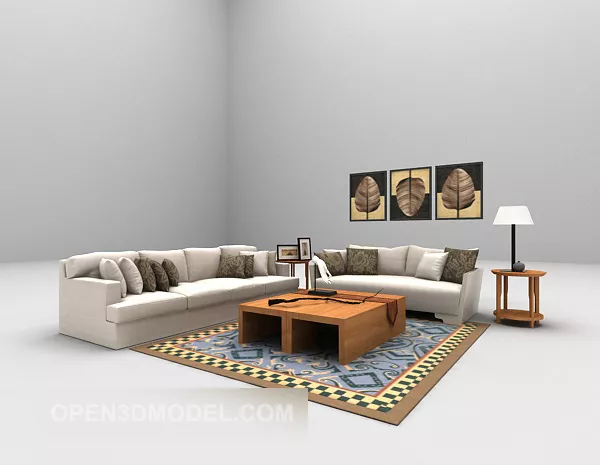 Modern Style Combination Sofa Furniture 3d model Modern Style Combination Sofa Furniture 3d model