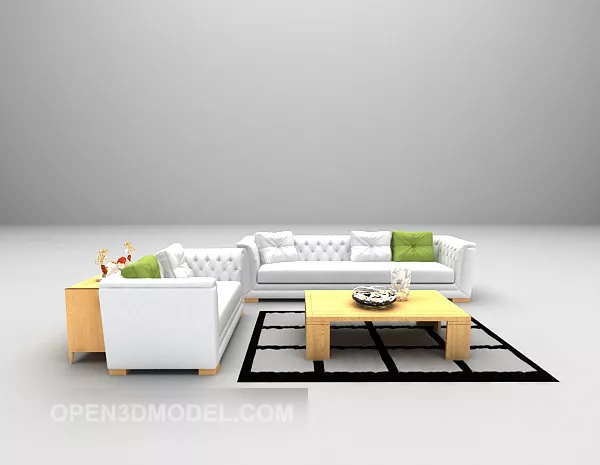 White Combination Modern Sofa Furniture 3d model White Combination Modern Sofa Furniture 3d model