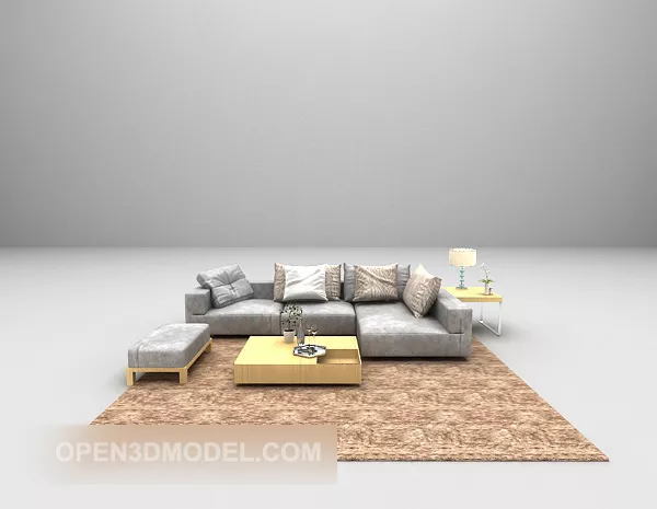 Grey Modern Sofa Furniture 3d model Grey Modern Sofa Furniture 3d model