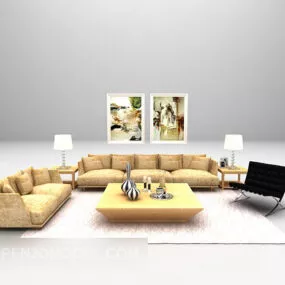 Yellow Combination Sofa Furniture 3d model