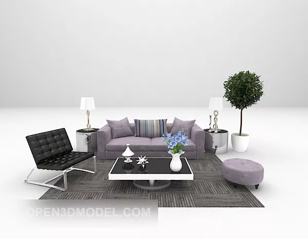 Modern Multi-seaters Sofa Set 3d model Modern Multi-seaters Sofa Set 3d model