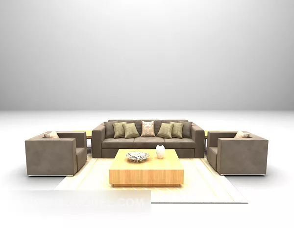 Modern Combination Sofa Large Full Furniture 3d model Modern Combination Sofa Large Full Furniture 3d model