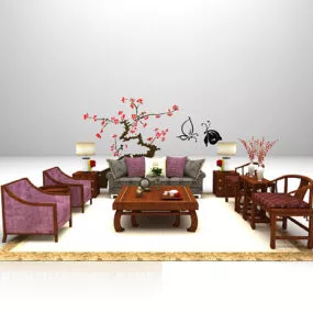 Chinese Sofa Combination Furniture 3d model