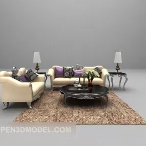 European Sofa Combination Furniture 3d model