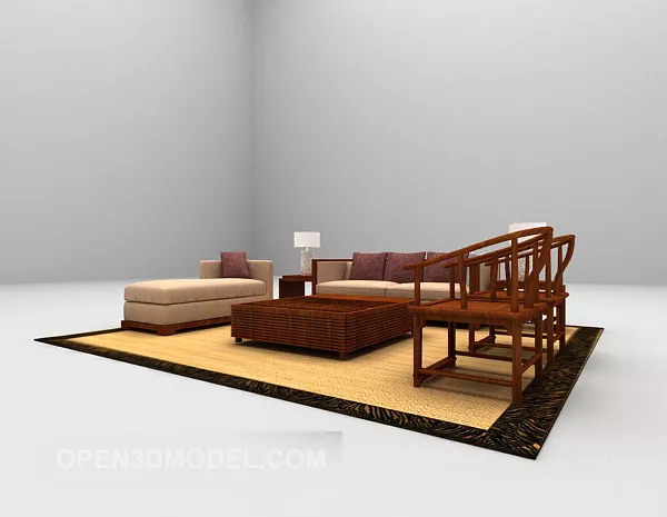 Zebra Carpet Decoration 3d model