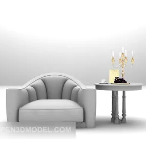 Single Sofa Furniture With Table 3d model
