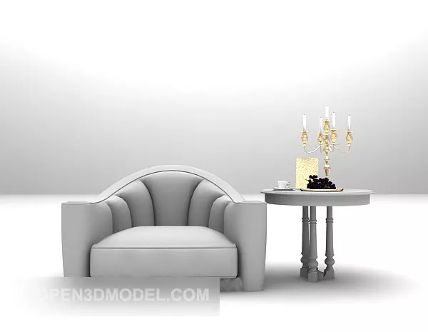 Single Sofa Furniture With Table 3d model Single Sofa Furniture With Table 3d model