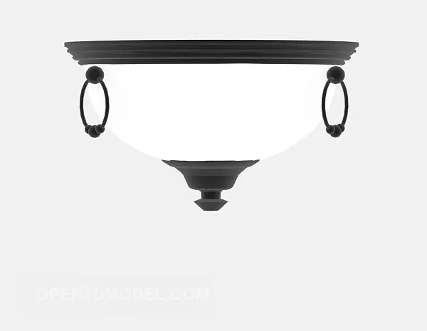 White Shade Round Ceiling Lamp 3d model White Shade Round Ceiling Lamp 3d model