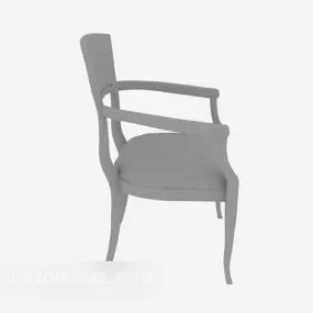 Grey Wood Chair Furniture 3d model