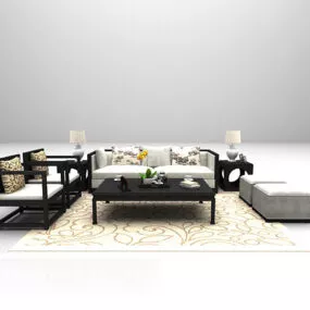 Wood Sofa Furniture 3d model