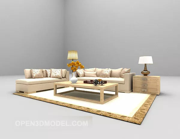 Modern Style Combination Beige Sofa 3d model Modern Style Combination Beige Sofa 3d model