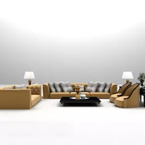 Combination Sofa Lamp Furniture 3d model