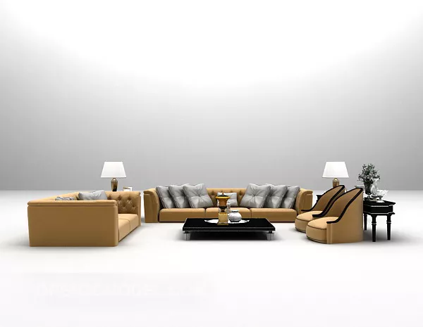 Combination Sofa Lamp Furniture 3d model Combination Sofa Lamp Furniture 3d model