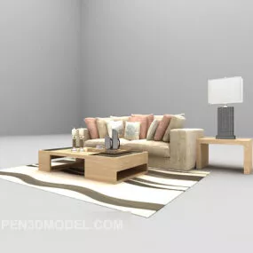 Double Sofa Furniture 3d model