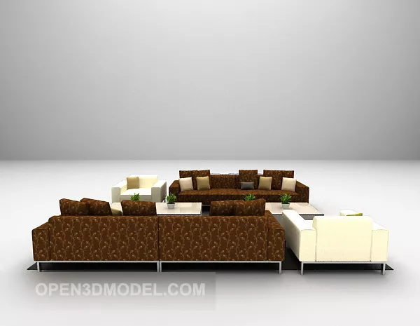Pastoral Style Sofa Combination 3d model Pastoral Style Sofa Combination 3d model
