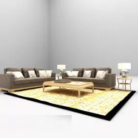 Modern Set Sofa Large Full 3d model