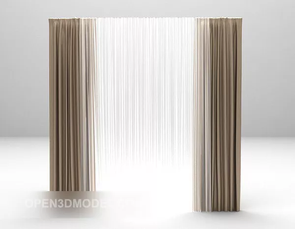 Two Curtain For Window 3d model