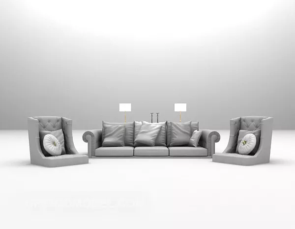 European Sofa Large 3d model European Sofa Large 3d model