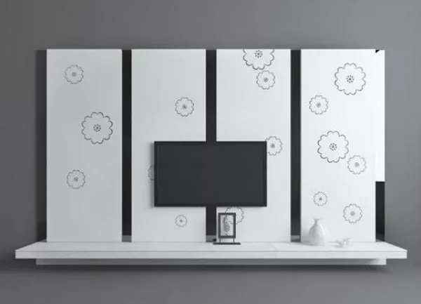 Tv Wall White Color 3d model Tv Wall White Color 3d model