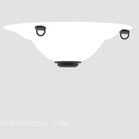 White Ceiling Lamp Round Shade 3d model