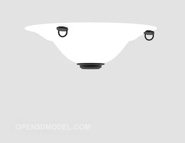 White Ceiling Lamp Round Shade 3d model White Ceiling Lamp Round Shade 3d model
