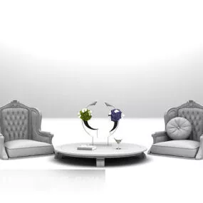 Furniture European Single Sofa 3d model