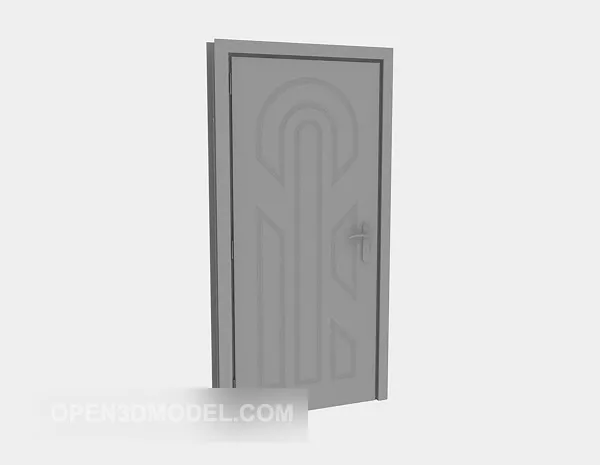 Single Door With Inside Window 3d model