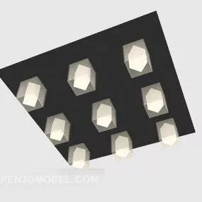 Living Room Chandelier Square Shade 3d model
