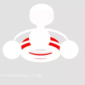 Round Chandelier White Color 3d model