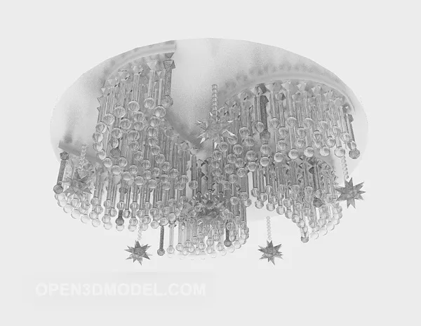 Modern Crystal Chandelier Decorative 3d model Modern Crystal Chandelier Decorative 3d model