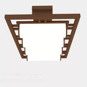Wood Chandelier Modern Style 3d model