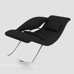 Black Leather Recliner Sofa V1 3d model
