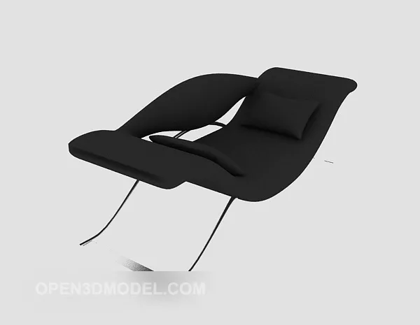 Black Leather Recliner Sofa V1 3d model Black Leather Recliner Sofa V1 3d model
