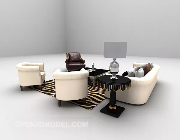 Modern Sofa Beige Color 3d model Modern Sofa Beige Color 3d model