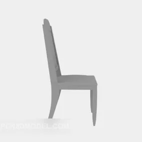 Wood Chair Grey Fabric 3d model