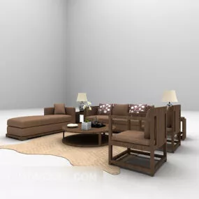 Wood Sofa 3d model
