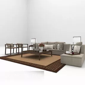 Chinese Sofa Vintage Carpet 3d model